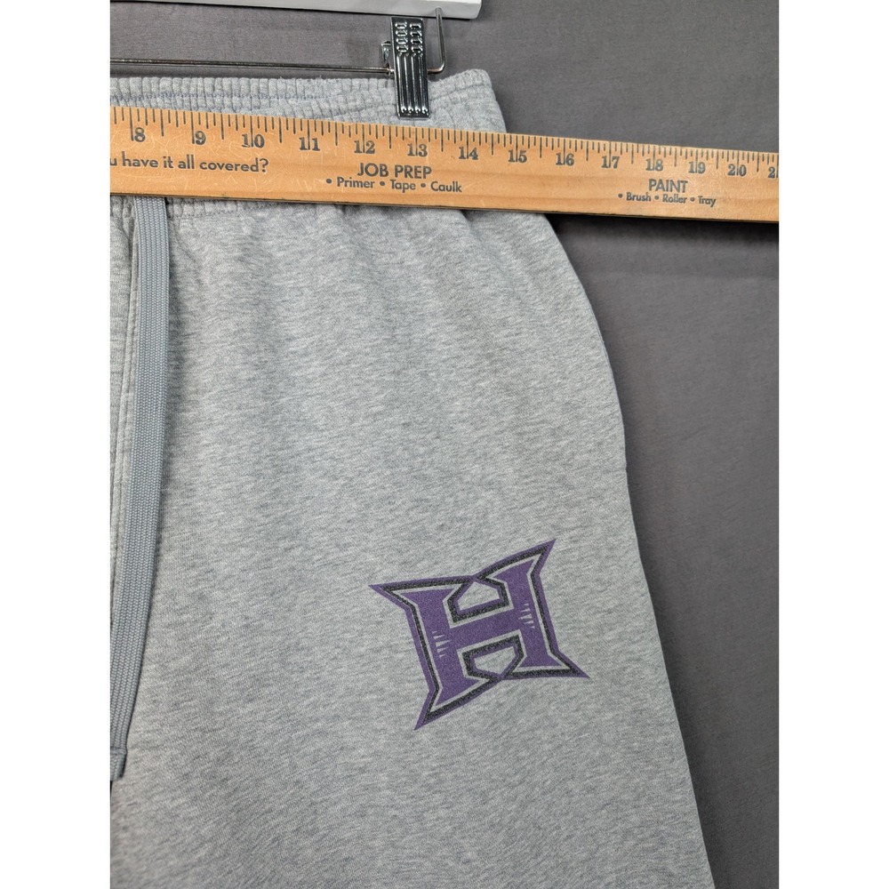 Under Armour Mens Gray Loose Fit Fleece Sweatpants Large Logo 7586 - Picture 5 of 7